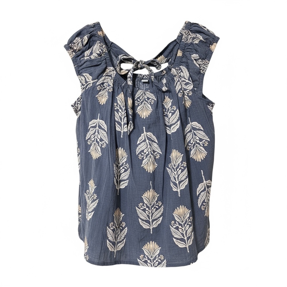 Feather Print chambray top